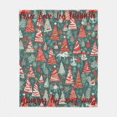 AI Peace Love Joy Warmth Kerstboom Deken (Voorkant)