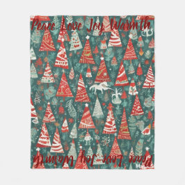 AI Peace Love Joy Warmth Kerstboom Deken