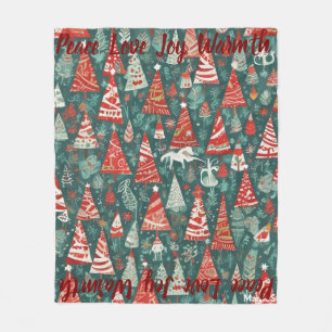 AI Peace Love Joy Warmth Kerstboom Deken
