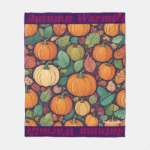 AI pompoen en herfstbladeren deken