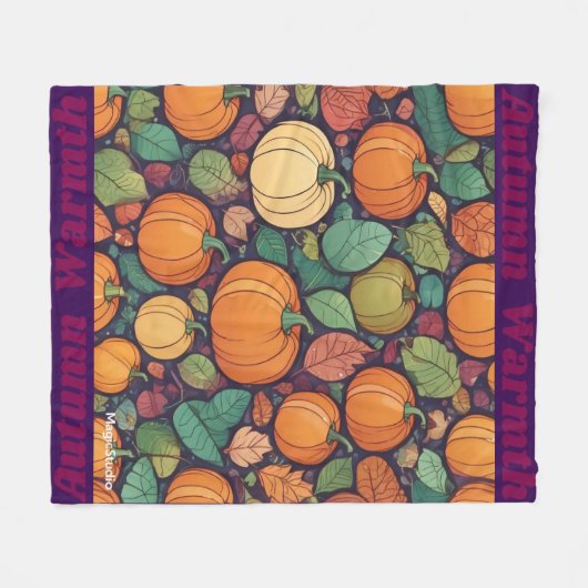 AI pompoen en herfstbladeren deken (Voorkant (Horizontaal))