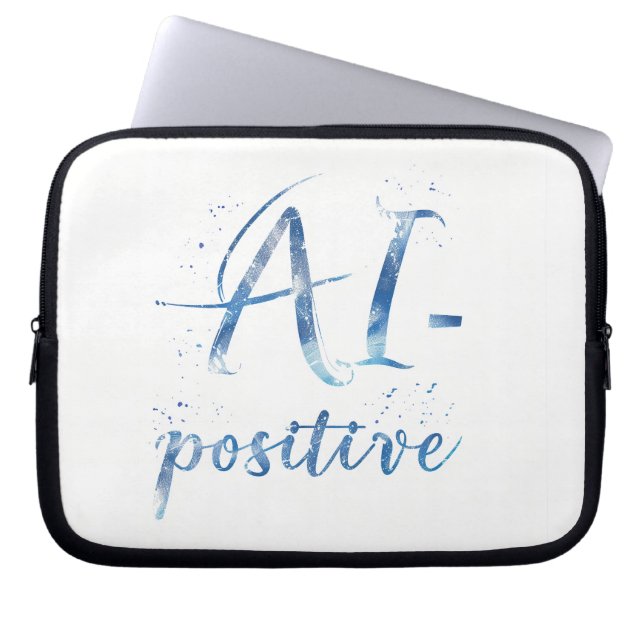 AI-positieve tekstillustratie Laptop Sleeve (Voorkant)
