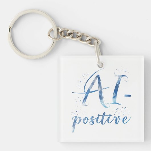 AI-positieve tekstillustratie Sleutelhanger (Voorkant)