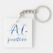 AI-positieve tekstillustratie Sleutelhanger (Achterkant)