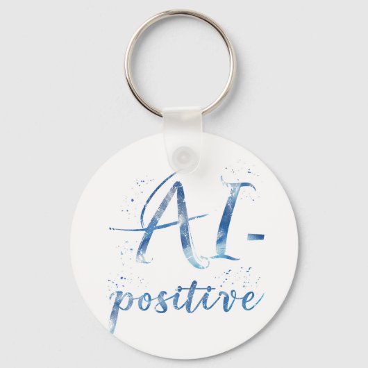 AI-positieve tekstillustratie Sleutelhanger (Voorkant)