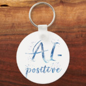 AI-positieve tekstillustratie Sleutelhanger (Achterkant)