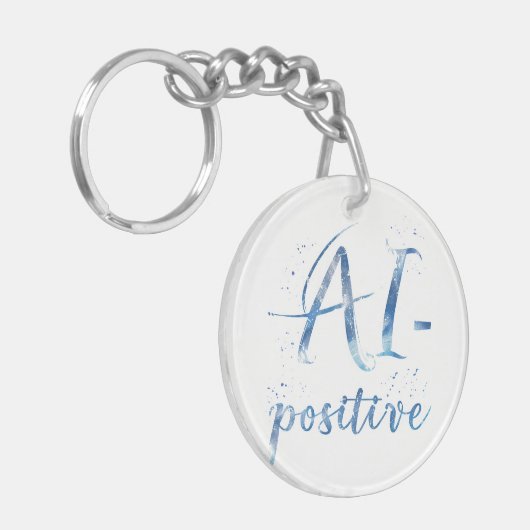 AI-positieve tekstillustratie Sleutelhanger (Voorkant Links)