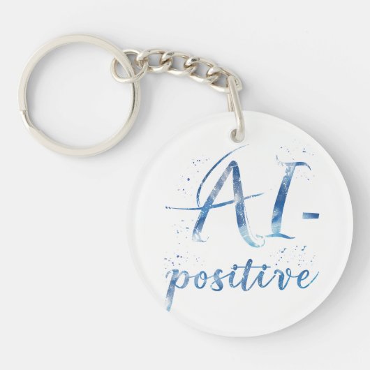 AI-positieve tekstillustratie Sleutelhanger (Voorkant)