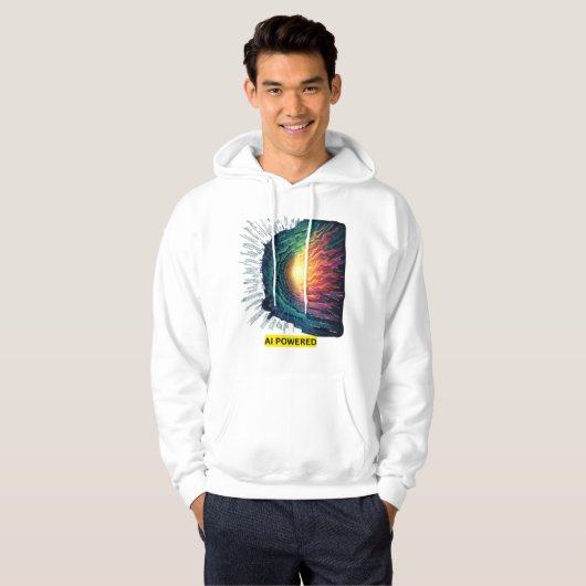 AI Powered - futuristisch technisch ontwerp Hoodie (Voorkant volledig)