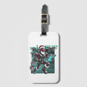 AI Powered Santa Robot met drones en kerst L Bagagelabel (Voorkant (verticaal))