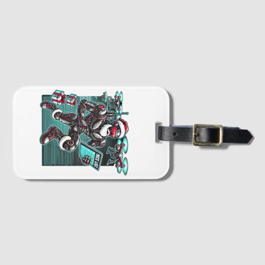 AI Powered Santa Robot met drones en kerst L Bagagelabel (Voorkant (horizontaal))