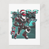 AI Powered Santa Robot met drones en kerst L Briefkaart (Voorkant)