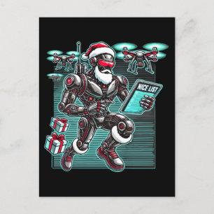 AI Powered Santa Robot met drones en kerst L Briefkaart