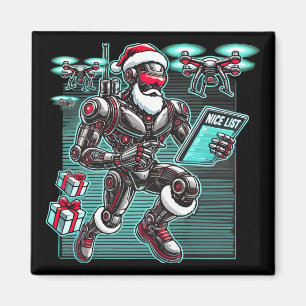 AI Powered Santa Robot met drones en kerst L Magneet