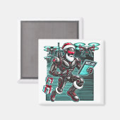 AI Powered Santa Robot met drones en kerst L Magneet (Voorkant / Achterkant)