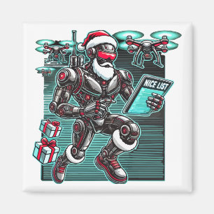 AI Powered Santa Robot met drones en kerst L Magneet