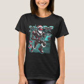 AI Powered Santa Robot met drones en kerst L T-shirt (Voorkant)