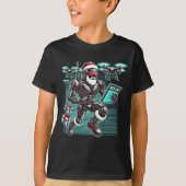 AI Powered Santa Robot met drones en kerst L T-shirt (Voorkant)