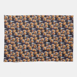 AI Pumpkin Jack O Lantern behandelt keukenhanddoek