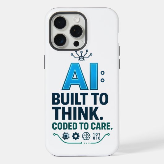 AI Quote Design – gebouwd om gecodeerd te denken iPhone Hoesje (Achterkant)