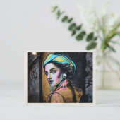 AI Remix Dames Fijne Kunst Graffiti Stedelijke Str Briefkaart (Staand voorkant)