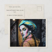 AI Remix Dames Fijne Kunst Graffiti Stedelijke Str Briefkaart (Voorkant / Achterkant)