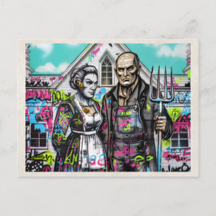 AI Remix Kunst Paar Graffiti Stedelijke Straatkuns Briefkaart