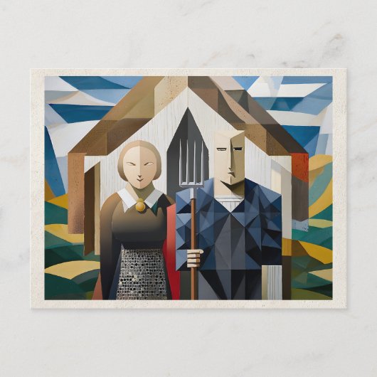 AI Remix Kunstwerk Abstract Paar Briefkaart (Voorkant)