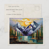 AI Remix Kunstwerk Abstracte Bergen Briefkaart (Voorkant / Achterkant)