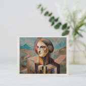 AI Remix Kunstwerk Abstracte Vrouw Briefkaart (Staand voorkant)