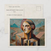 AI Remix Kunstwerk Abstracte Vrouw Briefkaart (Voorkant / Achterkant)