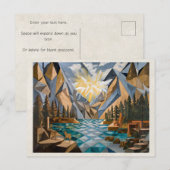 AI Remix Kunstwerk Cubisme Bergen Briefkaart (Voorkant / Achterkant)