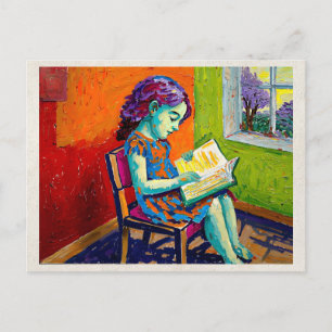 AI Remix Kunstwerk Fauvism Meisje Briefkaart