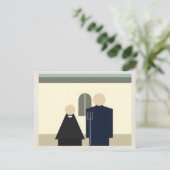 AI Remix Kunstwerk Minimalisme Koppel Briefkaart (Staand voorkant)