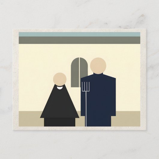 AI Remix Kunstwerk Minimalisme Koppel Briefkaart (Voorkant)