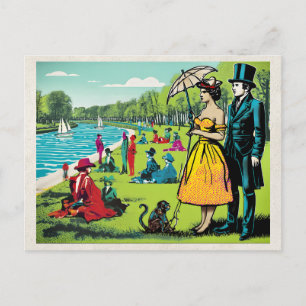 AI Remix Kunstwerk Pop Art Landschap Briefkaart
