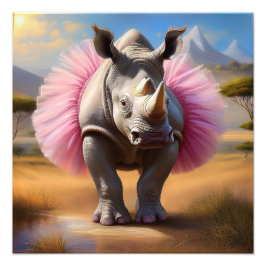 AI Rhino Tutu Foto Afdruk
