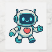 AI & Robot Characters Wijn Etiket (Enkel label)