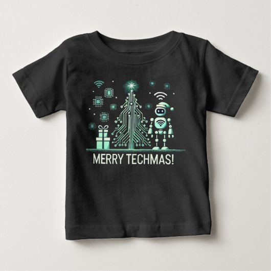 AI-robot met Tech Christmas Tree - Vrolijke Techma (Voorkant)