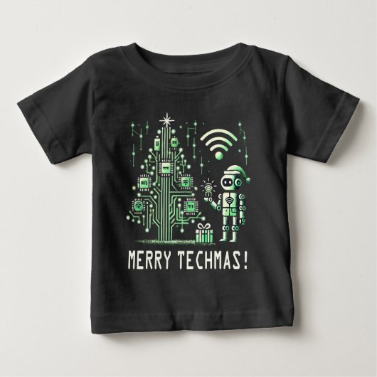 AI-robot met Tech Christmas Tree - Vrolijke Techma (Voorkant)