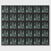 AI-robot met Tech Christmas Tree - Vrolijke Techma Cadeaupapier (Vlak)