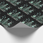 AI-robot met Tech Christmas Tree - Vrolijke Techma Cadeaupapier (Hoek)