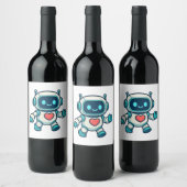 AI & Robotkarakters Wijn Etiket (Flessen)