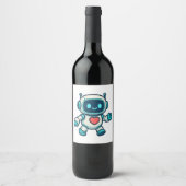 AI & Robotkarakters Wijn Etiket (Voorkant)