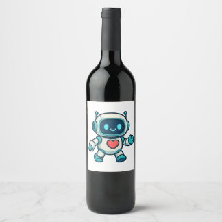 AI & Robotkarakters Wijn Etiket