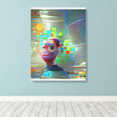 AI Self Portrait 2023 Canvas Afdruk (Insitu (Houten vloer))