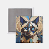 AI Siamese Cat Magneet (Voorkant / Achterkant)