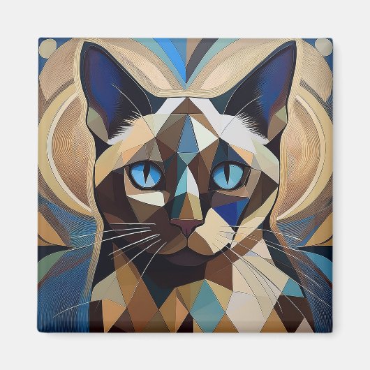 AI Siamese Cat Magneet (Voorkant)