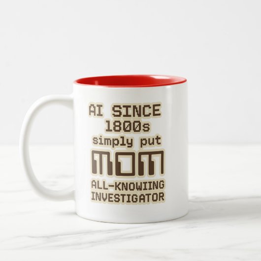 AI Since 1800s – MOM All-Knowing Investigator Tweekleurige Koffiemok (Links)