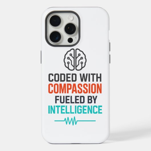 AI Slogan – Coded with Compassion Fueled iPhone Hoesje (Achterkant)